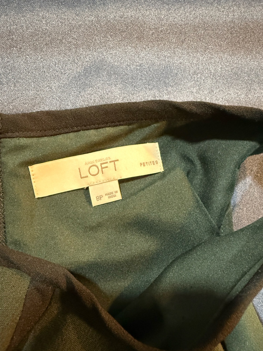 Ann Taylor Loft Forest Green/Black Accent Tailored Sheath Dress(Size 8P) - Picture 8 of 11